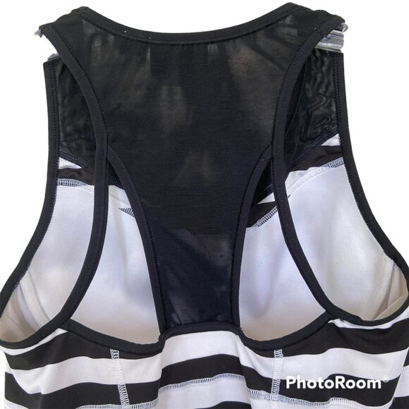 Athleta Workout Black and White Tank Built-in Bra Racerback Running Tank Top Siz - Picture 8 of 14